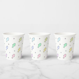 Leuke Pastel Whales Baby shower of Kids Verjaardag Papieren Bekers