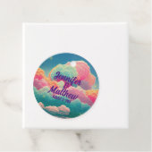 Leuke Pastelkleurige Wolken van Suikerspin Bedankjes Labels (In situ)