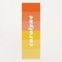 Leuke Patel Gele en Oranje Kleuren Aangepaste Naam Yogamat