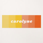 Leuke Patel Gele en Oranje Kleuren Aangepaste Naam Yogamat (Voorkant (horizontaal))