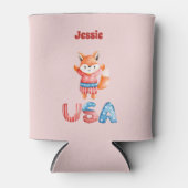 Leuke Patriottische Fox Gepersonaliseerd Blikjeskoeler (Voorkant)