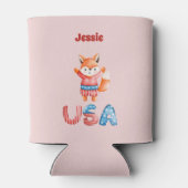 Leuke Patriottische Fox Gepersonaliseerd Blikjeskoeler (Achterkant)