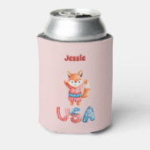 Leuke Patriottische Fox Gepersonaliseerd Blikjeskoeler (Blikje Achterkant)