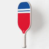 Leuke Patriottische Helder Rood Wit Blauw Racing S Pickleball Paddle (Links)