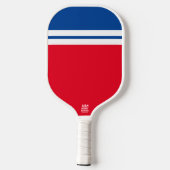 Leuke Patriottische Helder Rood Wit Blauw Racing S Pickleball Paddle (Achterkant)