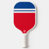 Leuke Patriottische Helder Rood Wit Blauw Racing S Pickleball Paddle (Voorkant)