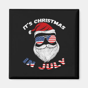 Leuke Patriottische Kerstman Voor Kerstmis In Juli Magneet