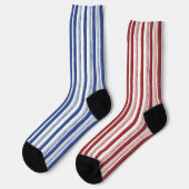 Leuke Patriottische Mismatched Stripe Oneven Sokke Sokken (Links)