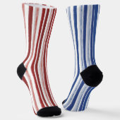Leuke Patriottische Mismatched Stripe Oneven Sokke Sokken (Gebogen)