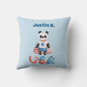 Leuke Patriottische Panda Superhero gepersonalisee Kussen (Achterkant)