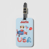 Leuke Patriottische Pilot Herten gepersonaliseerd Bagagelabel (Voorkant (verticaal))