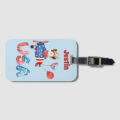 Leuke Patriottische Pilot Herten gepersonaliseerd Bagagelabel (Voorkant (horizontaal))