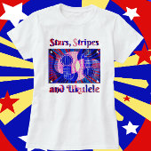 Leuke Patriottische Sterren, Strepen en Ukelele Mu T-shirt