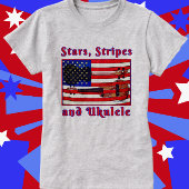 Leuke Patriottische Ukulele Vlag met Sterren en St T-shirt
