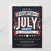 Leuke Patriottische Vier Juli Feestje Kaart (Voorkant)