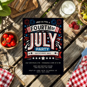 Leuke Patriottische Vier Juli Feestje Kaart