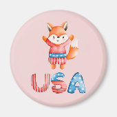 Leuke patriottische vos magneet (Voorkant)