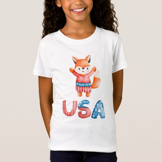 Leuke patriottische vos t-shirt (Voorkant)