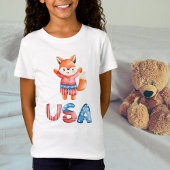 Leuke patriottische vos t-shirt
