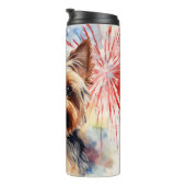 Leuke Patriottische Yorkie Hond Thermosbeker (Geroteerd rechts)