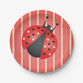 Leuke Patronen met Ladybugs Baby shower Papieren Bordje (Voorkant)