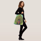 leuke pauw-afdruk crossbody tas (Op model)
