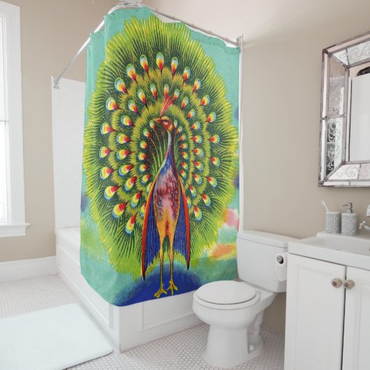 leuke pauw-afdruk douchegordijn (In situ)
