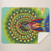 leuke pauw-afdruk sherpa deken (Voorkant (horizontaal))