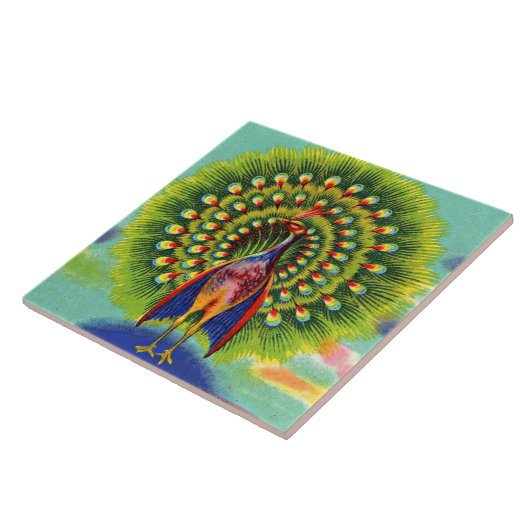 leuke pauw-afdruk tegeltje (Zijkant)