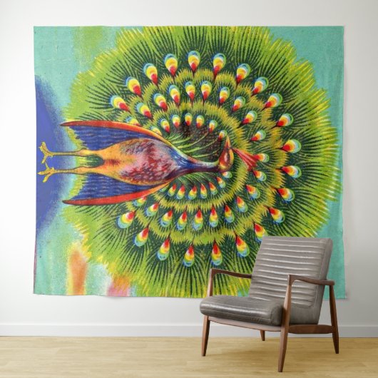 leuke pauw-afdruk wandkleed (In Situ (horizontaal))