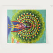 leuke pauw-afdruk wandkleed (Voorkant (horizontaal))