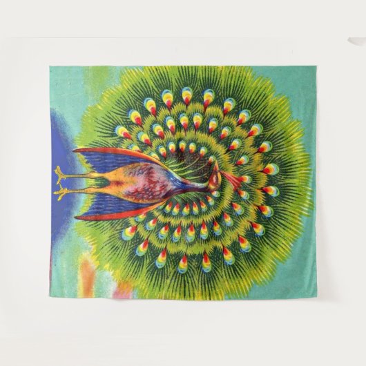 leuke pauw-afdruk wandkleed (Voorkant (horizontaal))