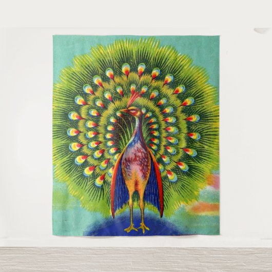 leuke pauw-afdruk wandkleed (Voorkant)