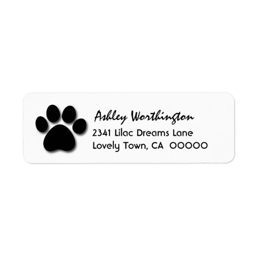 Leuke Paw Print voor Hondenliefhebber V01 Etiket (Voorkant)