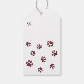 Leuke Paw Prints Roos Gouden Glitter Cadeaulabel (Voorkant)