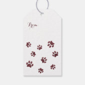Leuke Paw Prints Roos Gouden Glitter Cadeaulabel (Achterkant)