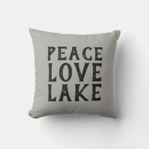 leuke PEACE LOVE LAKE-typografie   Buitenkussen