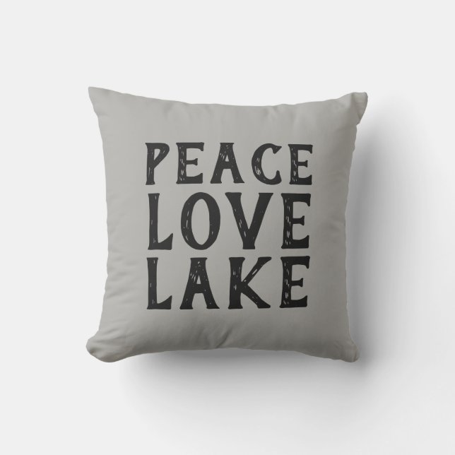 leuke PEACE LOVE LAKE-typografie | Buitenkussen (Voorkant)