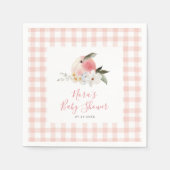 Leuke Peach Gingham Lijst Baby shower Servet (Voorkant)