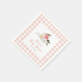 Leuke Peach Gingham Lijst Baby shower Servet (Hoek)