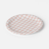 Leuke Peach Gingham Papieren Bordje (Gekanteld)