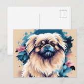 Leuke Pekingese Hond Briefkaart (Voorkant / Achterkant)