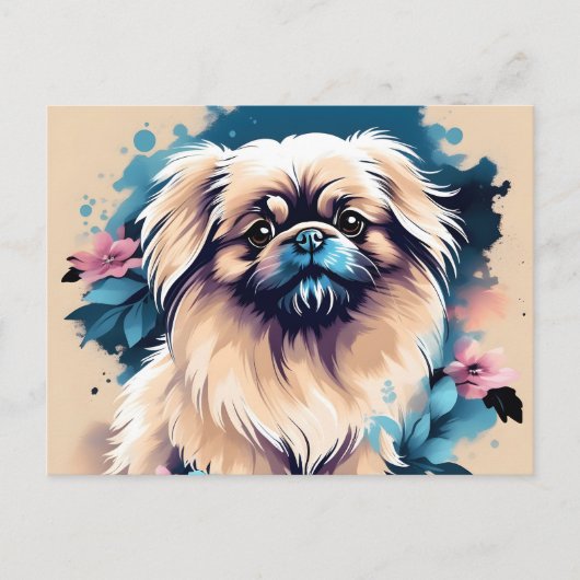 Leuke Pekingese Hond Briefkaart (Voorkant)