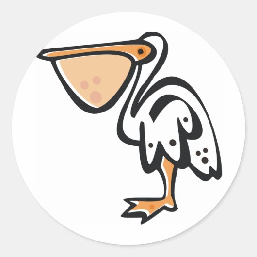 Leuke Pelikaan Ronde Sticker (Voorkant)