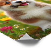 Leuke Pembroke Welsh Corgi puppy Poster (Hoek)