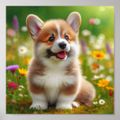 Leuke Pembroke Welsh Corgi puppy Poster (Voorkant)