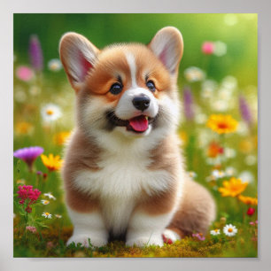 Leuke Pembroke Welsh Corgi puppy Poster