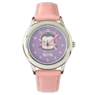 Leuke Penguin Meisjes Gepersonaliseerde Horloges