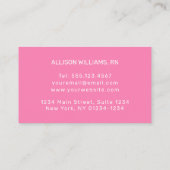 Leuke Penguin Nurse Roze Stethoscoop Stripe Visitekaartje (Achterkant)