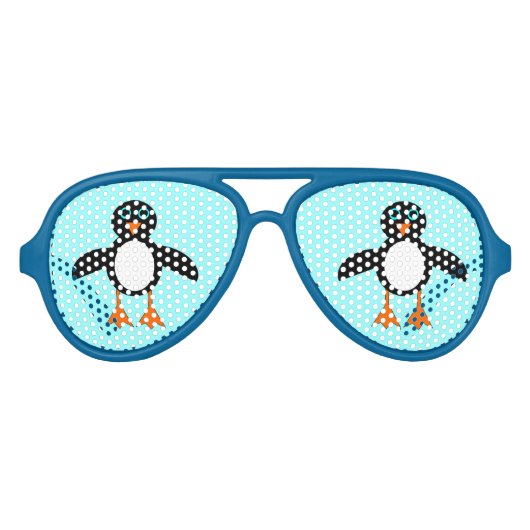 Leuke Penguin Party Shades Aviator Zonnebril (Voorkant)
